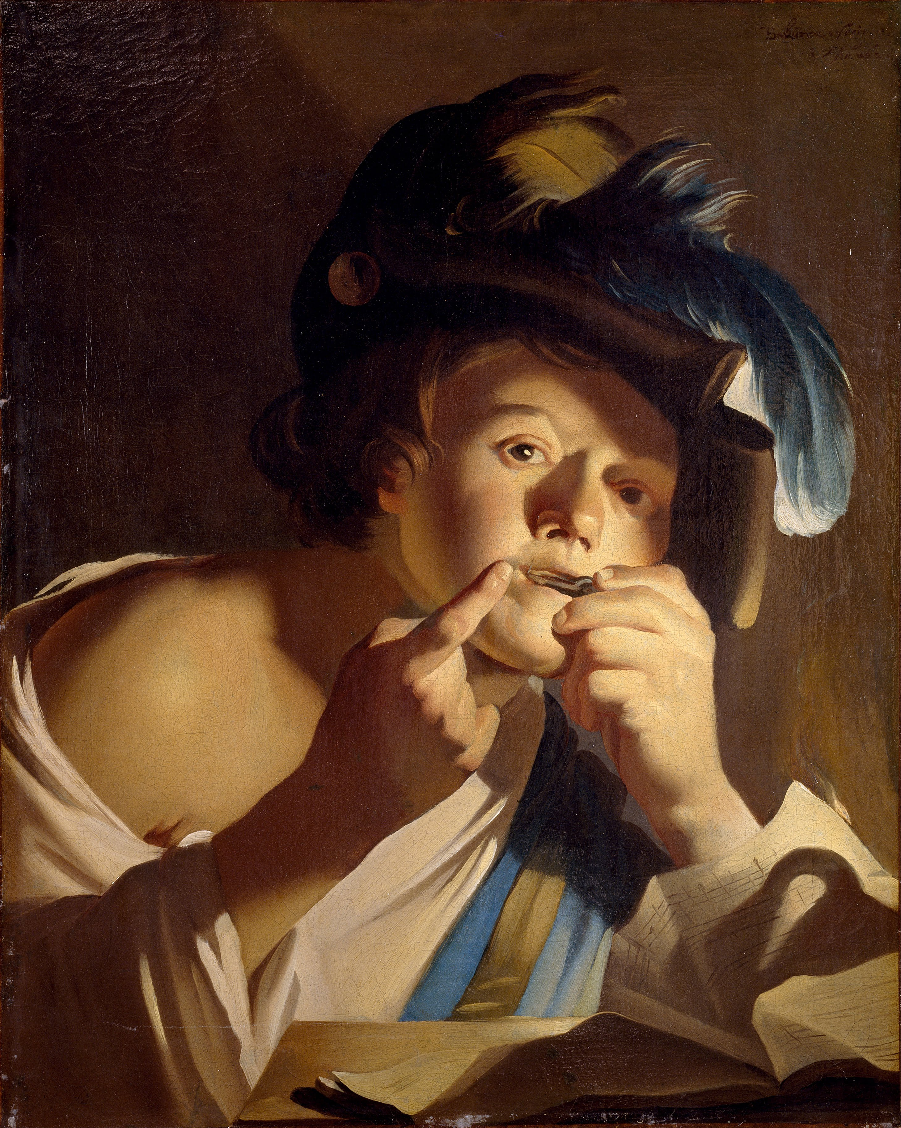 painting of man, learn to play the jaw harp