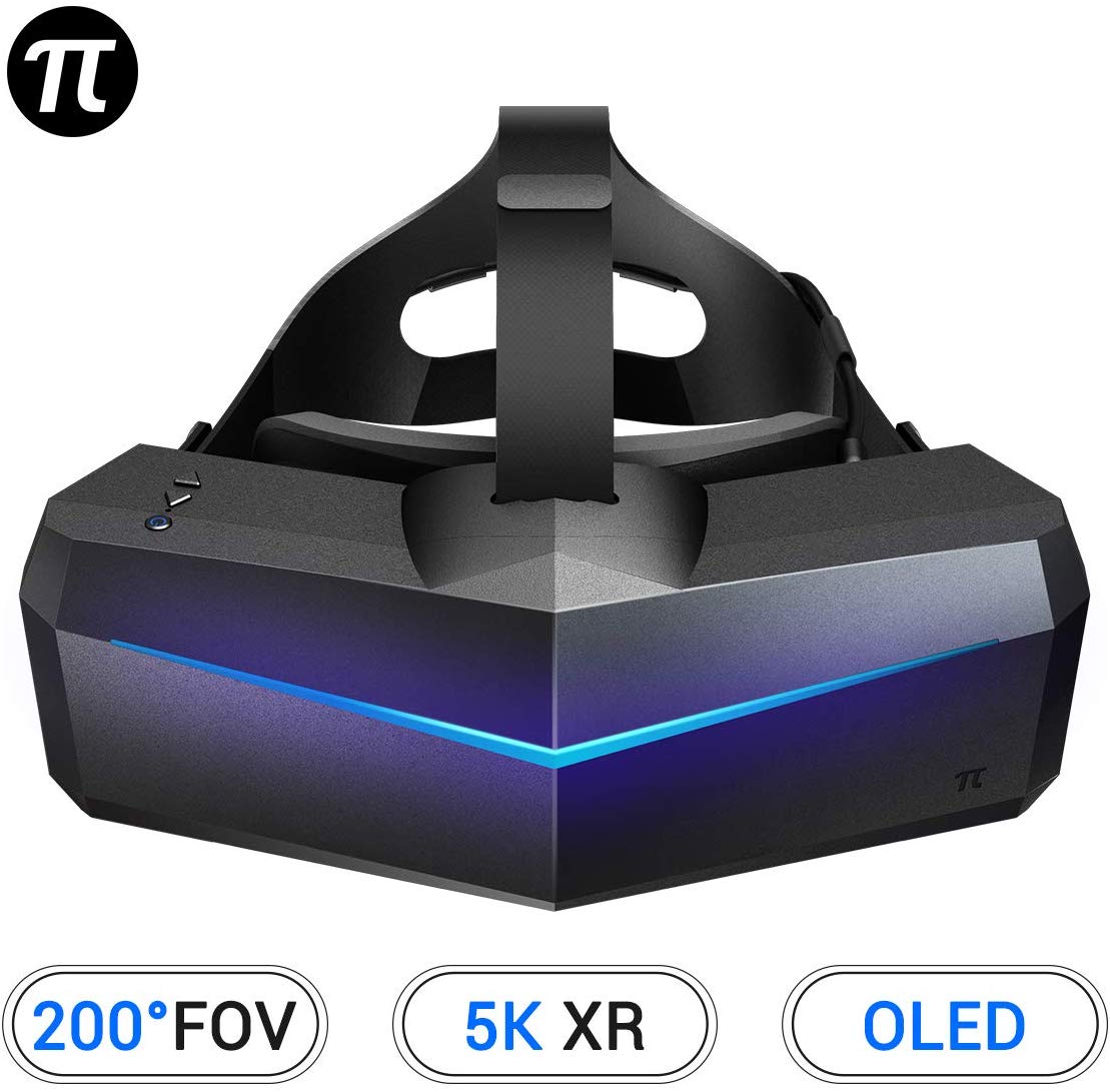 Pimax 5k Virtual Reality Headset against white background