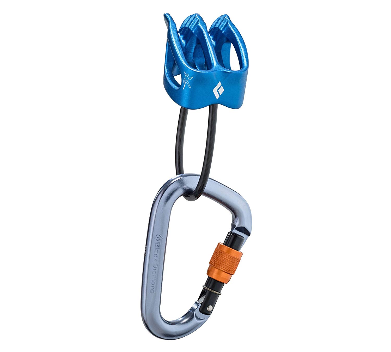 black diamond rock climbing beginner atc and locking carabiner belay system