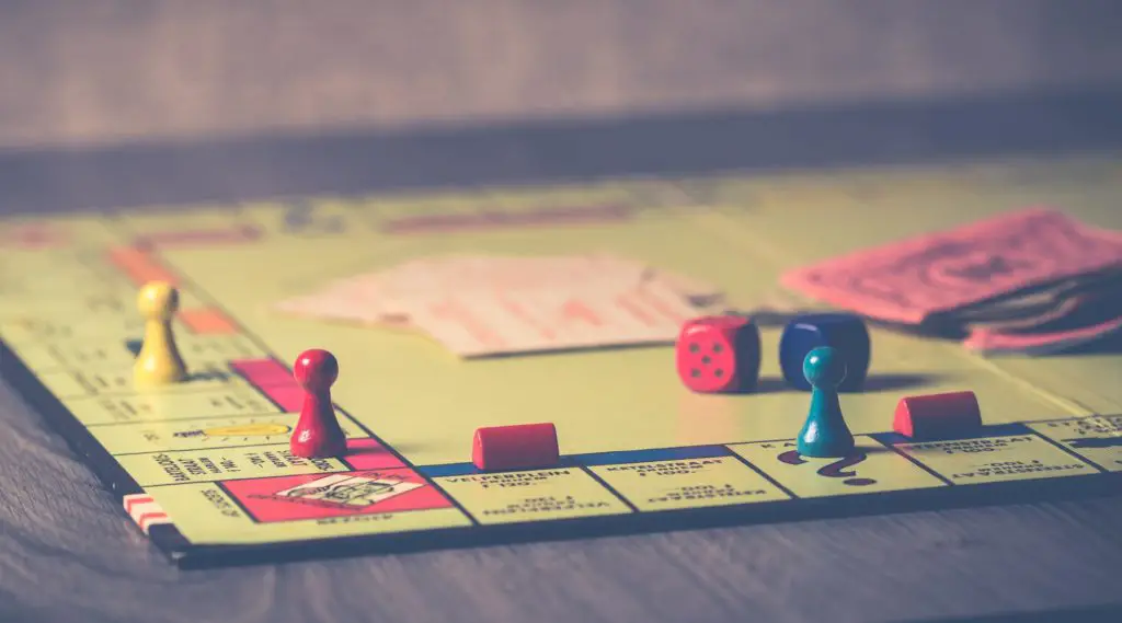 close up of a monopoly board game