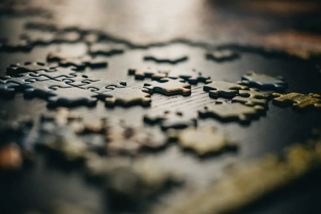 puzzle pieces on a table