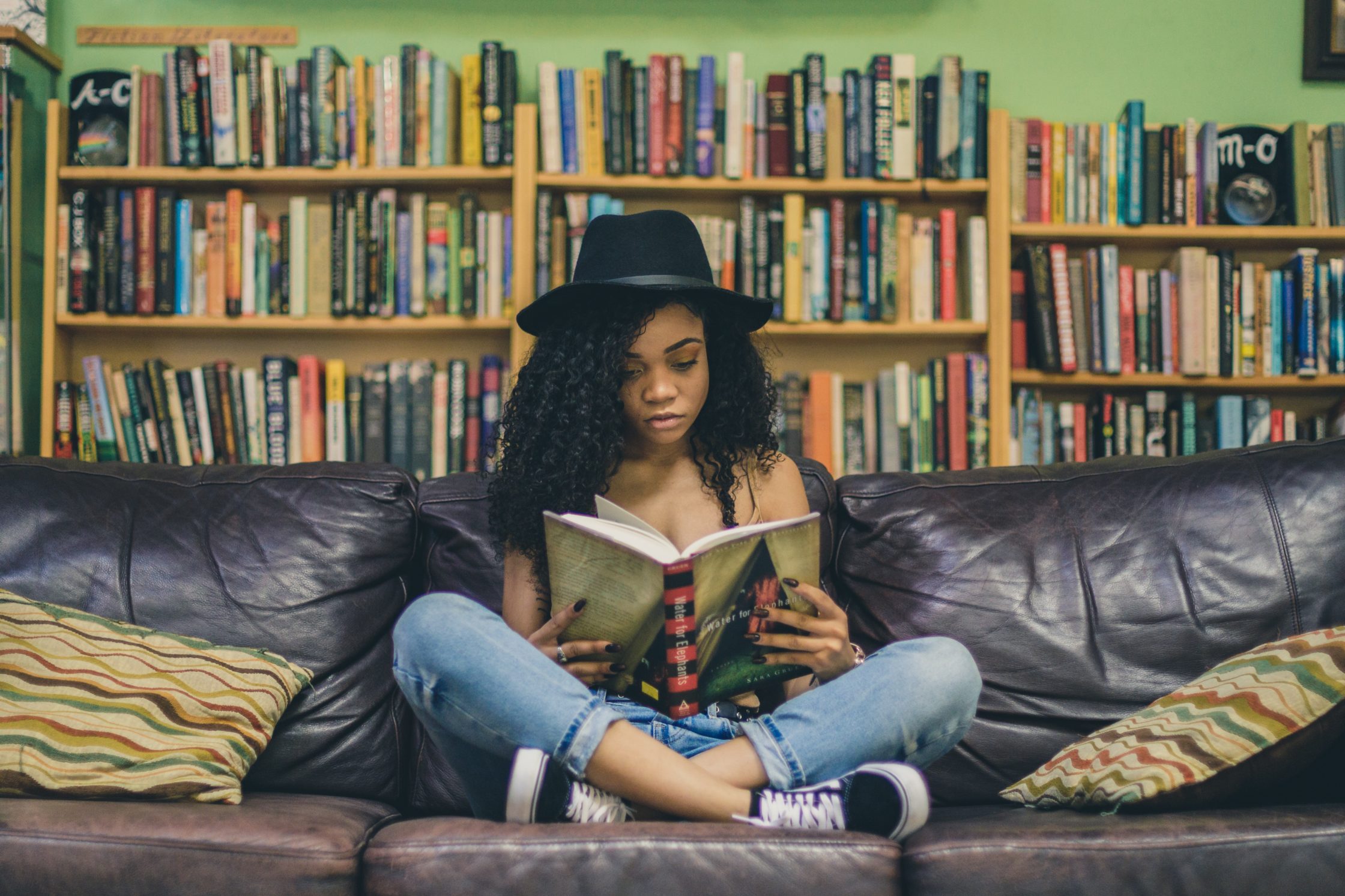 introvert girl reading a book