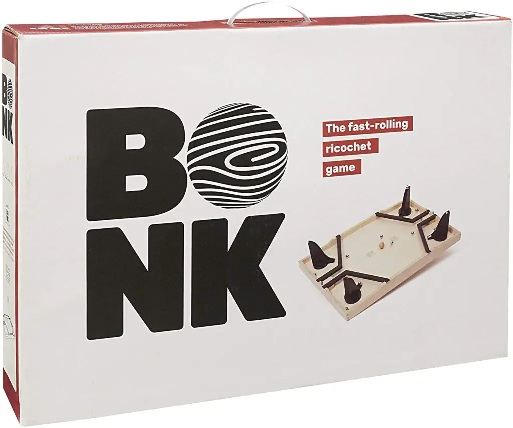Bonk tabletop game in box, fast-rolling ricochet game