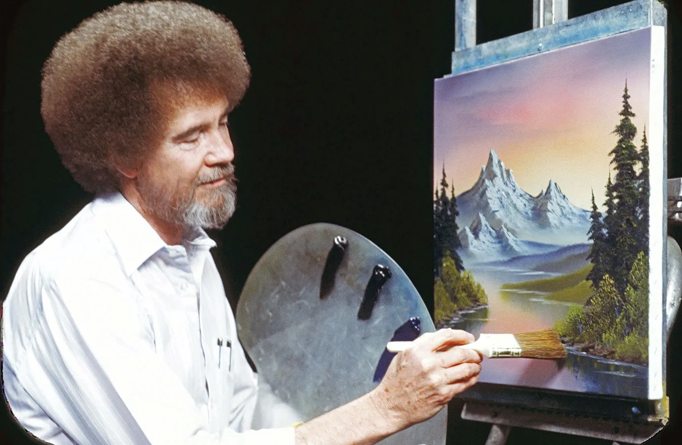 bob ross painting quotes, painting a mountain scene