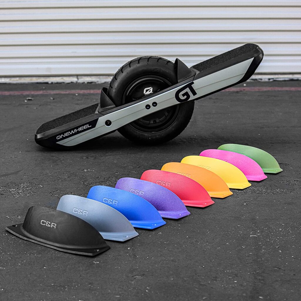 one wheel and accessories in various colors