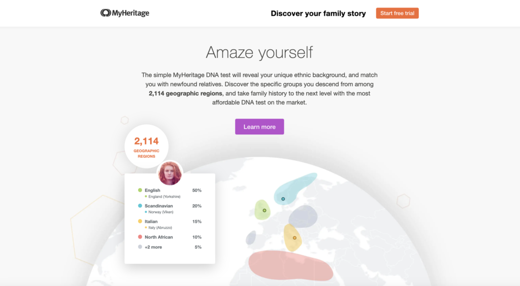 myheritage.com homepage screen shot