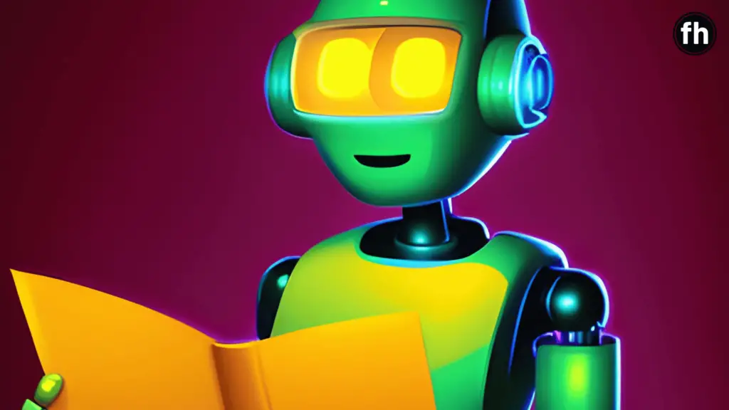 a robot reading