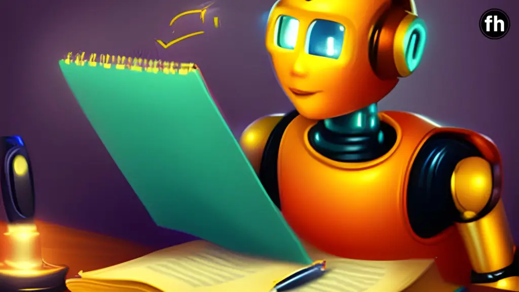 a robot writing