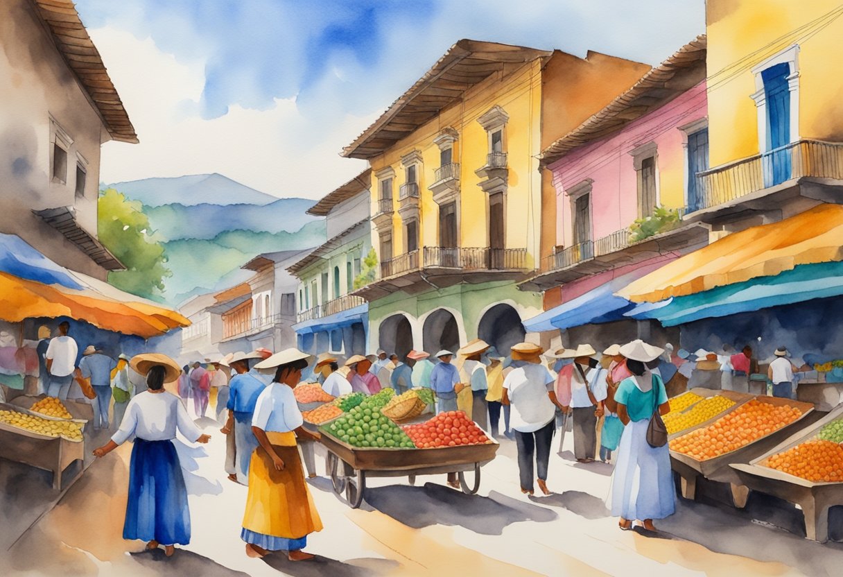 A colorful street festival with traditional music, dancing, and art exhibits. People of all ages engage in cultural activities and educational workshops