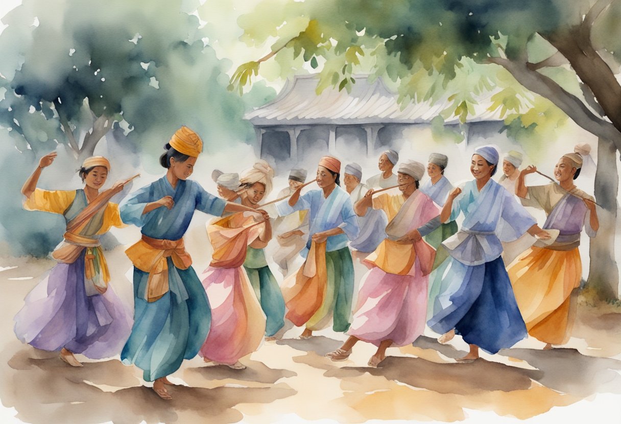 A group of people exploring Malaysian culture and history through various hobbies, such as traditional dance, music, and art